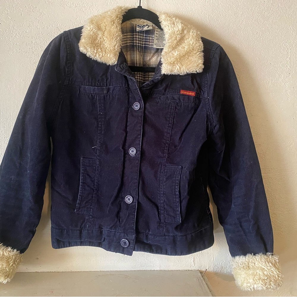 *** SOLD*** 

Navy Coat with Faux Fur Lining